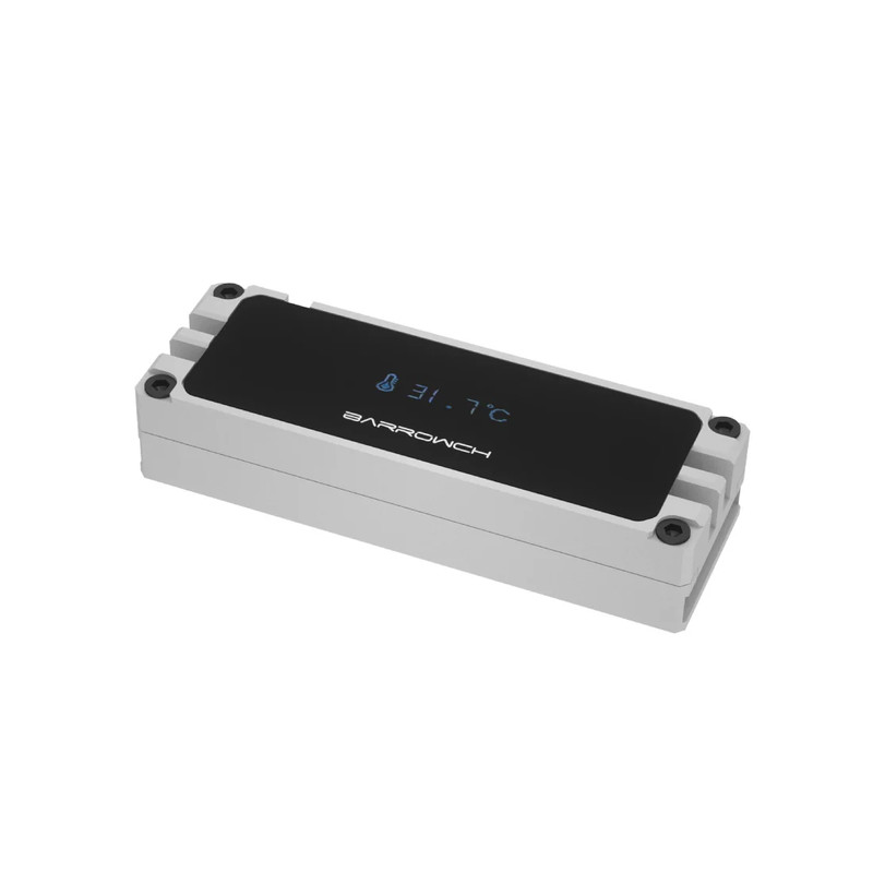 Barrowch M.2 2280/22110 Full Aluminum Alloy Digital Display Heatsink - Silver - مبرد
